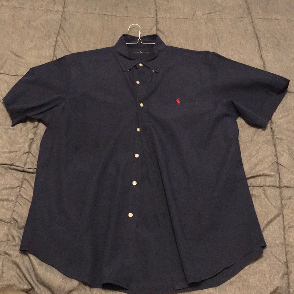 Men’s polo short sleeve button up shirt